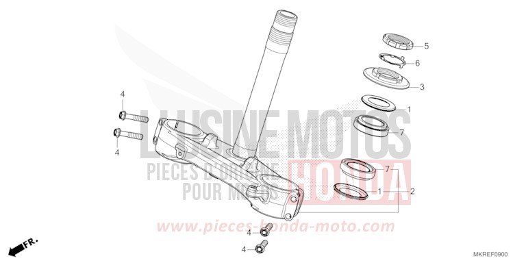 TIGE DE DIRECTION de CBR1000RR SP SP1 SP2 MAT PEARL MORION BLACK (NHC33) 2024
